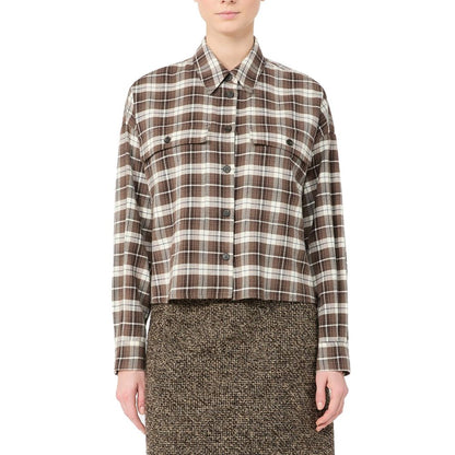Max Mara Brown Cotton Pattern Shirt