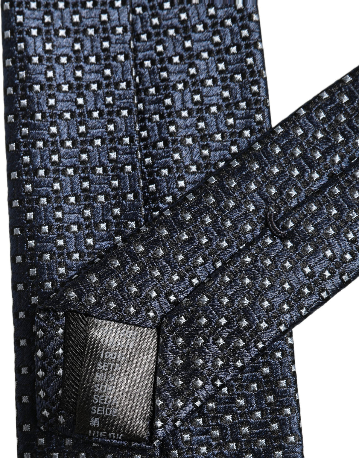 Dolce & Gabbana Men Blue Silk Geometric Adjustable Tied Necktie Tie