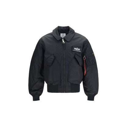 ALPHA INDUSTRIES Black Polyester Bomber