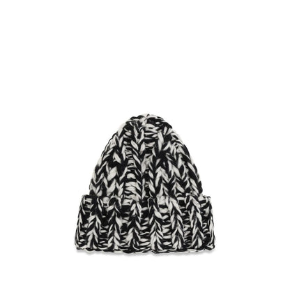 Ami Paris Black Wool Oves Aries Beanie