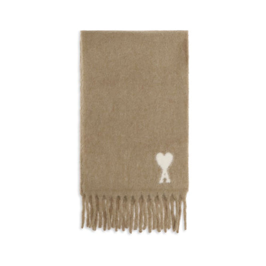Ami Paris Beige Alpaca Vicugna Pacos Scarf