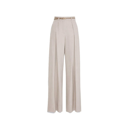 Max Mara Beige Elastane Casual Pants
