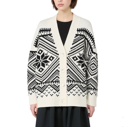 Max Mara White Virgin Wool Cardigan