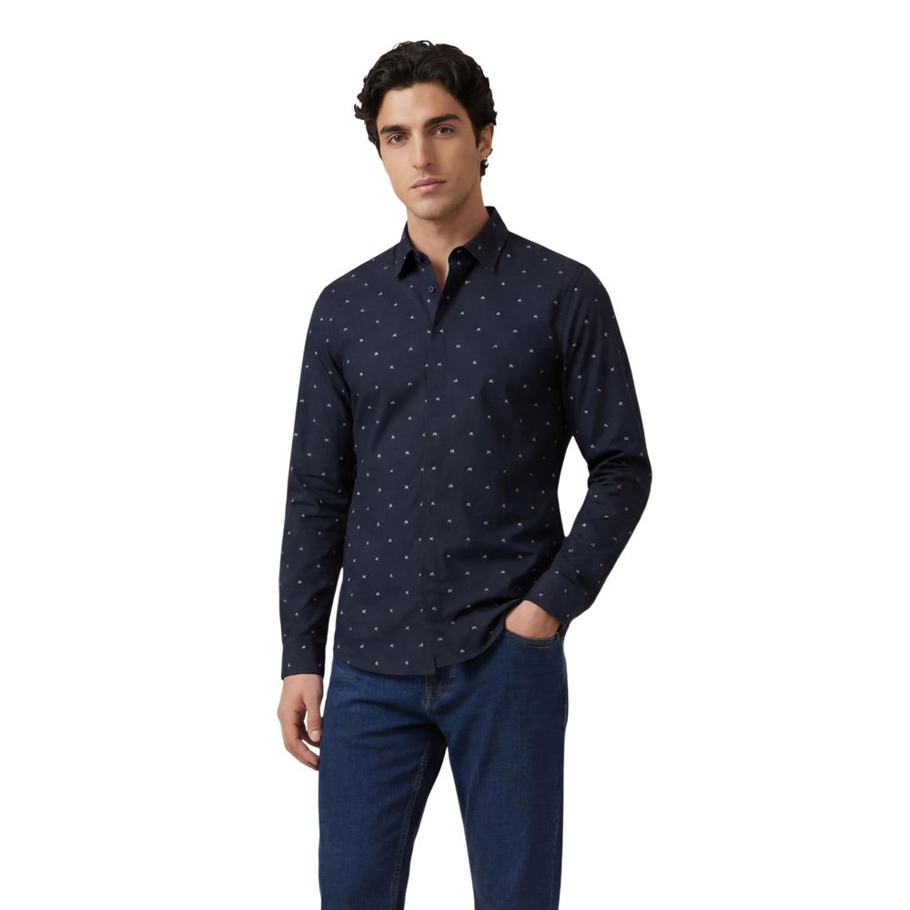 Armani Exchange Blaues Baumwollhemd