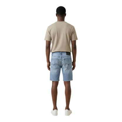 Replay Blue Cotton Bermuda Shorts