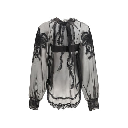 Ermanno Scervino Black Silk Blouse