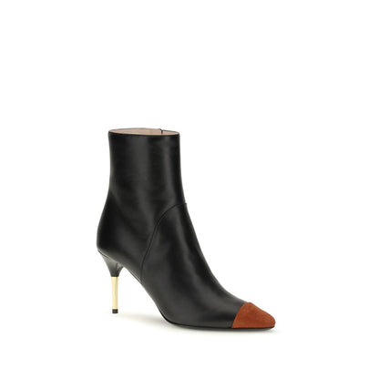 Valentino Garavani Black Calf Leather Bos Taurus Ankle Boots
