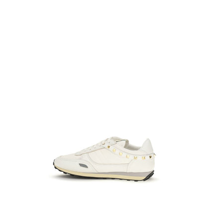 Valentino Garavani White Calf Leather Bos Taurus Athletic Sneakers