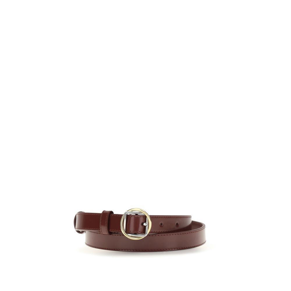Jacquemus Bordeaux Calf Leather Bos Taurus Thin Belt