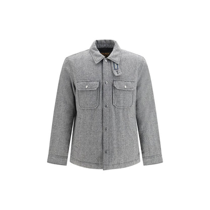 Woolrich Gray Wool Oves Aries Full-Length Jacket