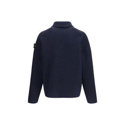Stone Island Blue Wool Oves Aries Jacket