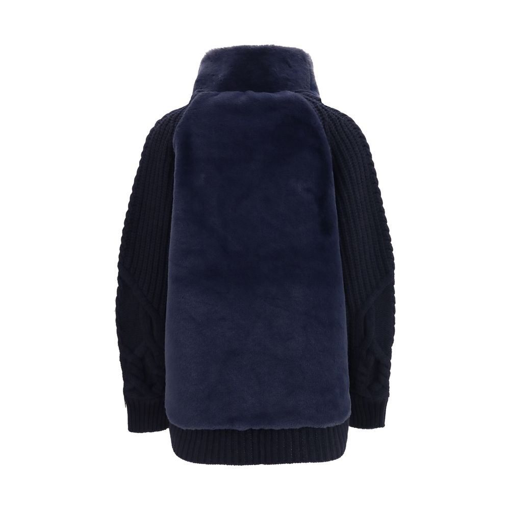 Herno Blue Wool Oves Aries Full-Length Jacket