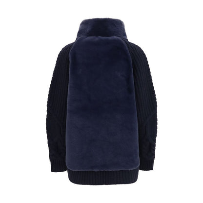 Herno Blue Wool Oves Aries Full-Length Jacket