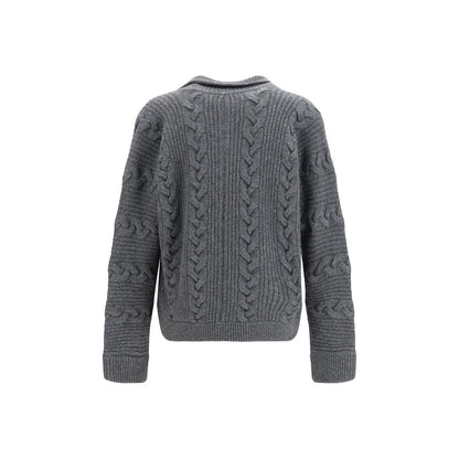 Versace Gray Wool Oves Aries Cardigan