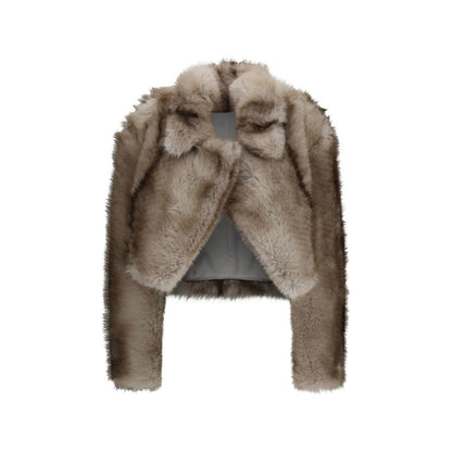 Max Mara Gray Polyester Full-Length Jacket