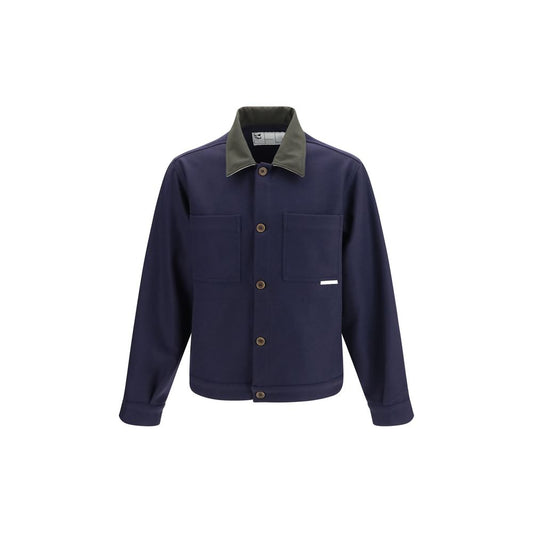 GR10K Blue Wool Oves Aries Full-Length Jacket