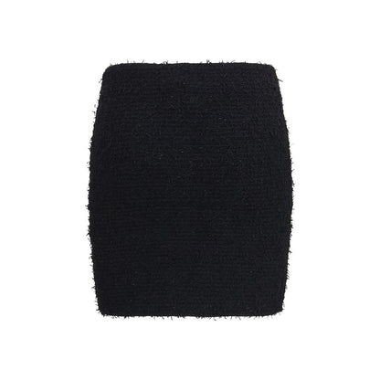 Balmain Black Viscose Mini Skirt