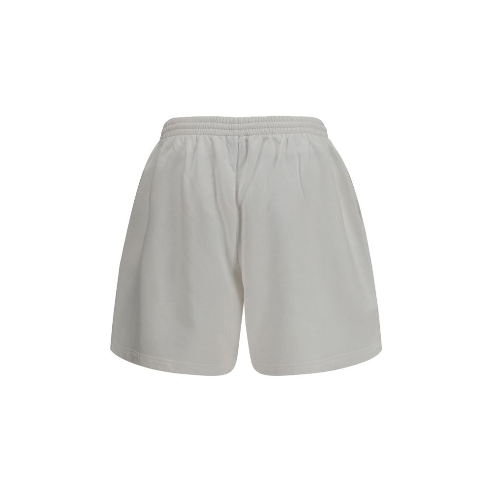 Balenciaga White Cotton Bermuda Shorts