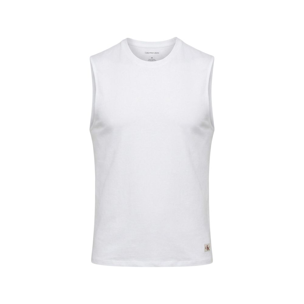 Calvin Klein Jeans White Cotton Tank Tops