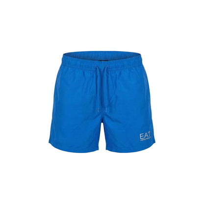 EA7 Emporio Armani Blue Polyester Swim Shorts