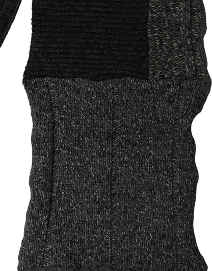 Dolce & Gabbana Multicolor Patchwork Wool Knit Shawl Scarf