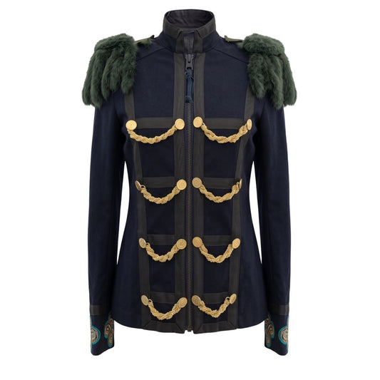 Mr&Mrs Italy Blue Cotton Women's Jacket