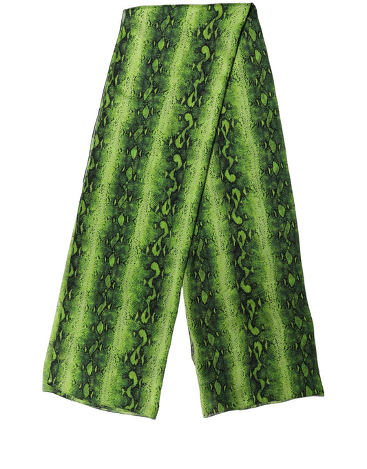Dolce & Gabbana Green Black Printed Silk Sheer Stole Scarf