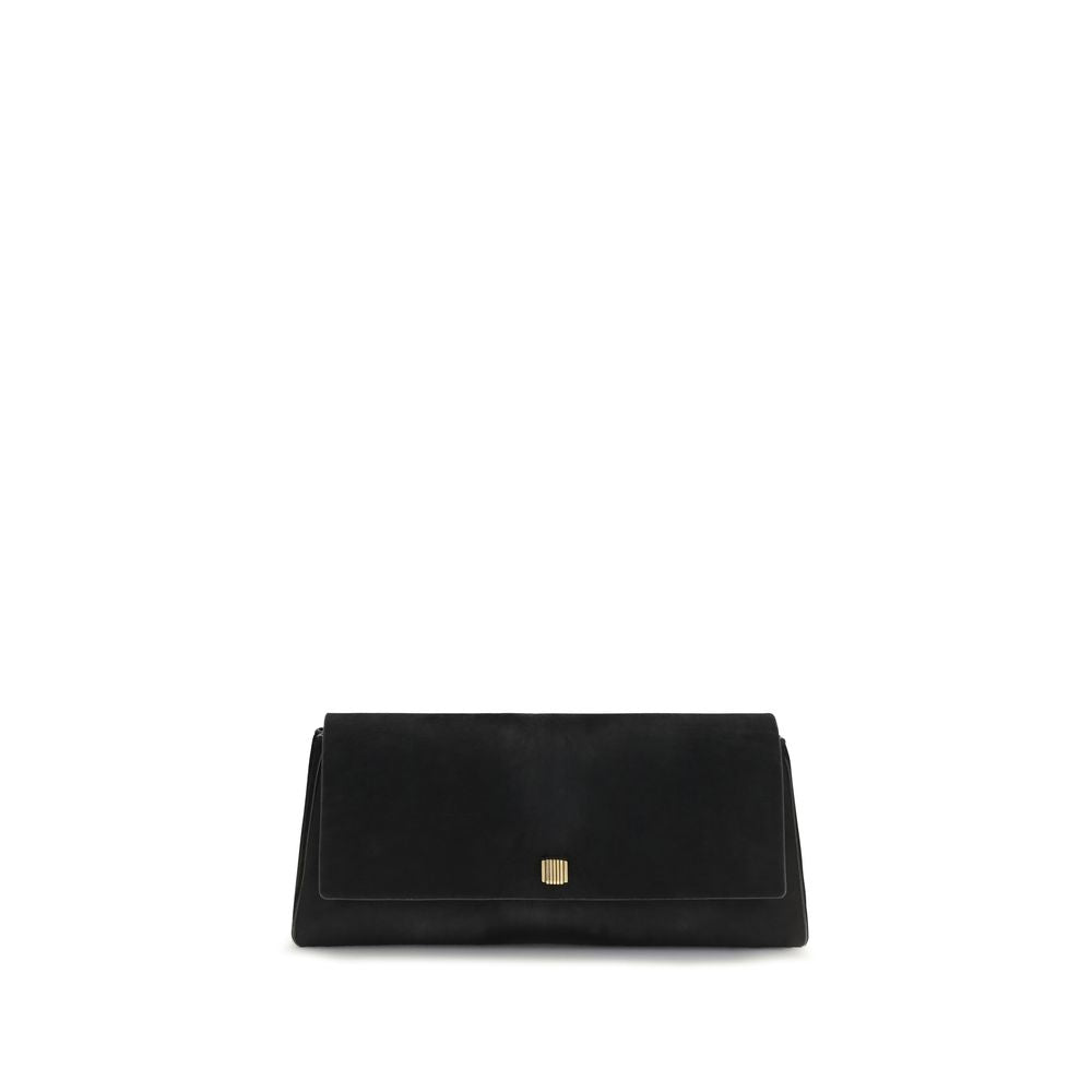 Khaite Black Calf Leather Bos Taurus Clutch Bag
