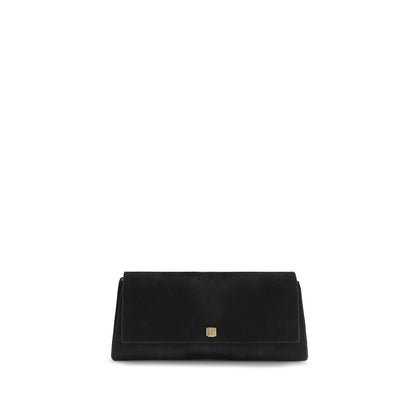 Khaite Black Calf Leather Bos Taurus Clutch Bag