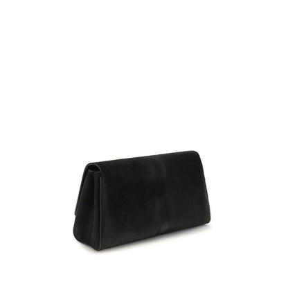 Khaite Black Calf Leather Bos Taurus Clutch Bag