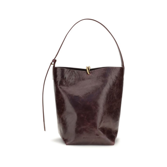 Benedetta Bruzziches Bordeaux Calf Leather Bos Taurus Backet Bag