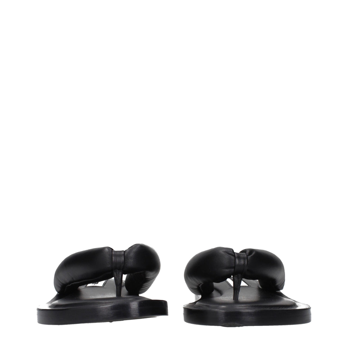 Jil Sander Black Leather Flip-Flop Sandals