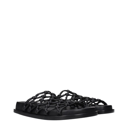 Jil Sander Black Leather Slippers