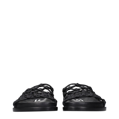 Jil Sander Black Leather Slippers