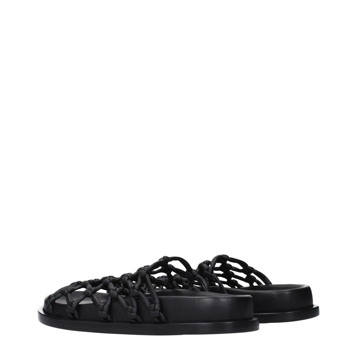 Jil Sander Black Leather Slippers