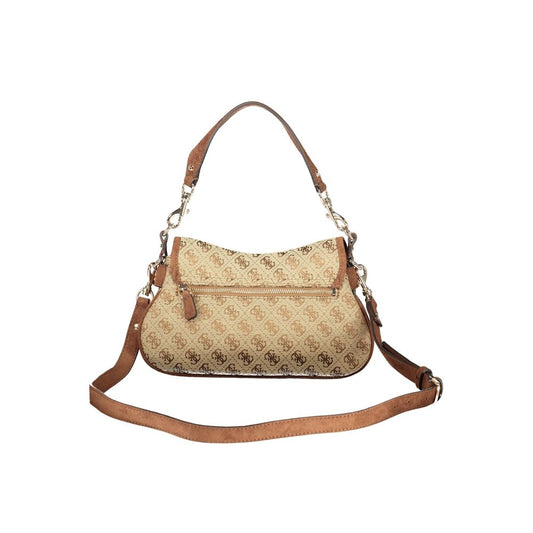Guess Jeans Beige Polyester Women's Bag with Adjustable Shoulder Strap