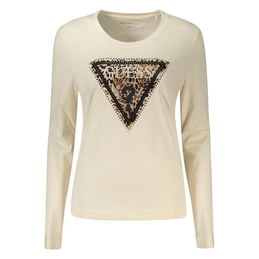 Guess Jeans Beige Cotton Women T-Shirt