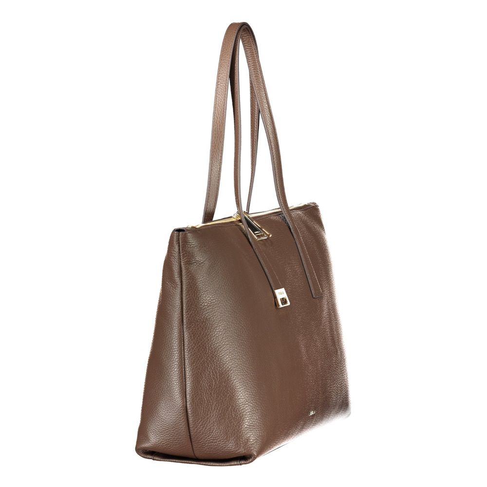 Braune Furla-Damenhandtasche aus Leder