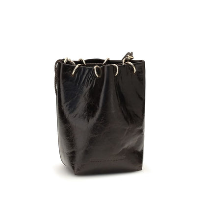 Benedetta Bruzziches Black Calf Leather Bos Taurus Backet Bag