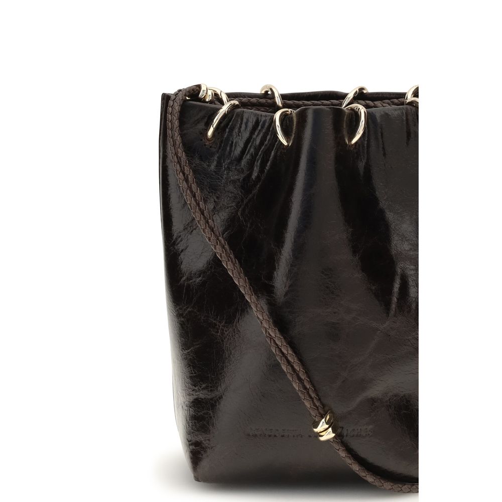 Benedetta Bruzziches Black Calf Leather Bos Taurus Backet Bag