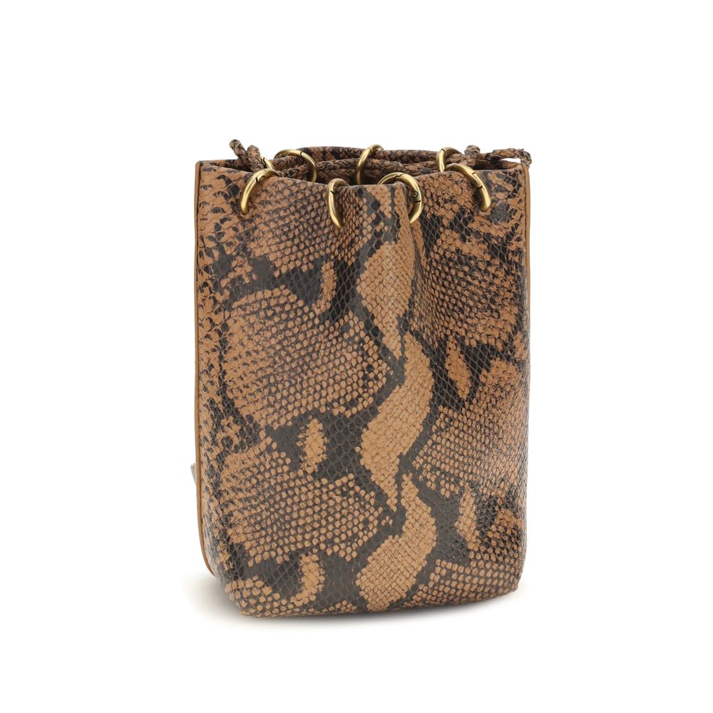 Benedetta Bruzziches Brown Calf Leather Bos Taurus Backet Bag