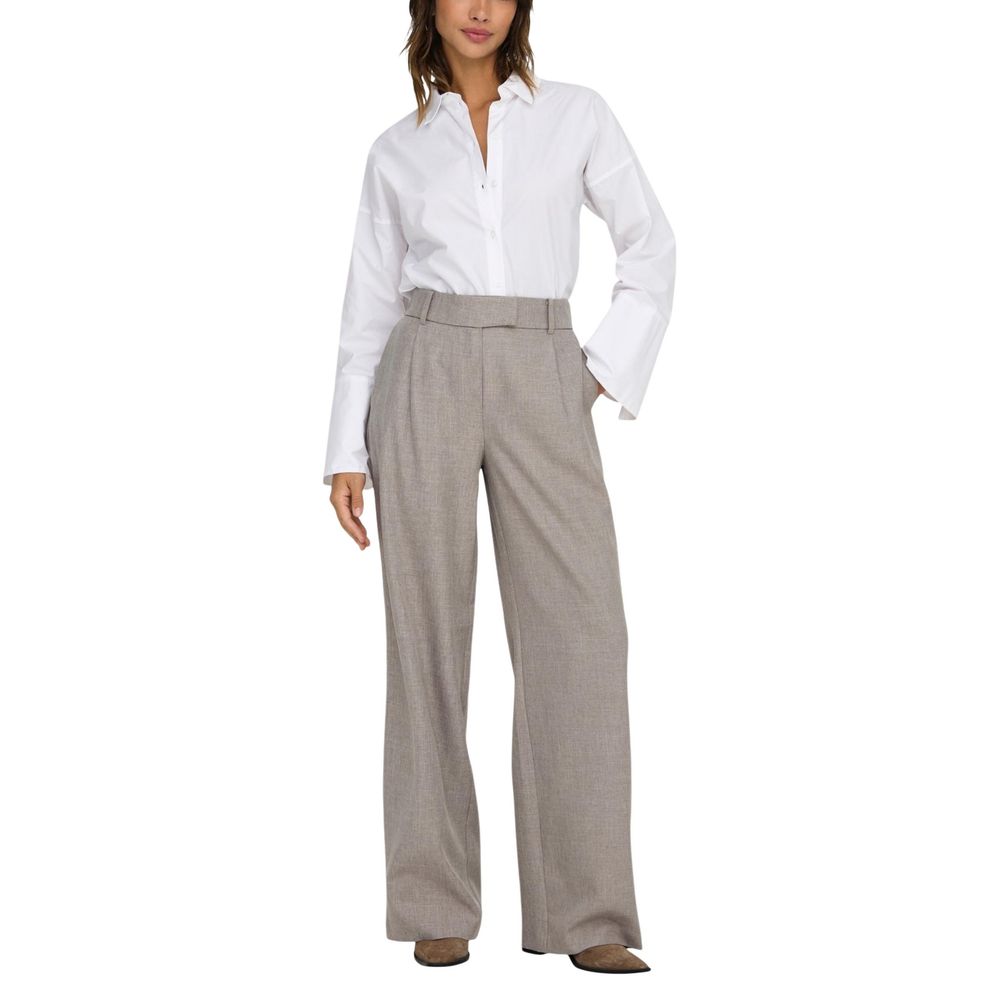 Only Beige Polyester Dress Pants