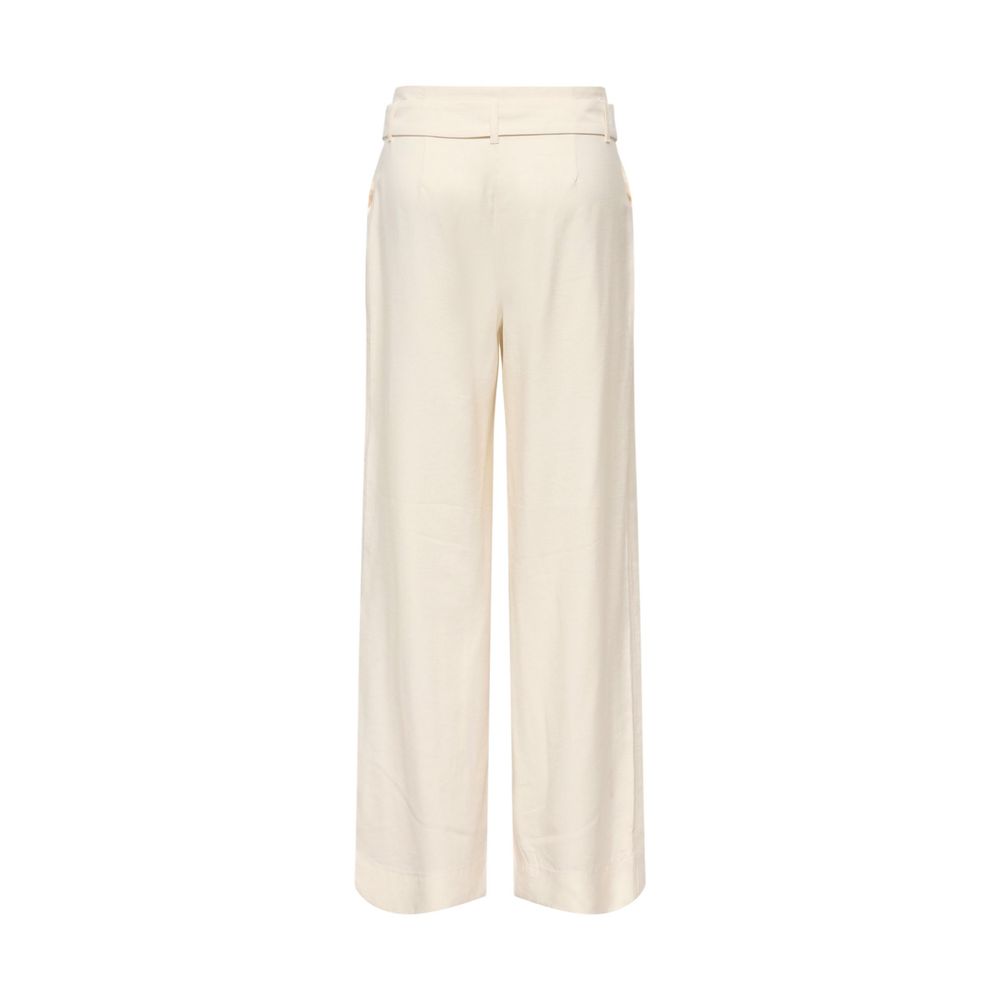 Nur cremefarbene Polyester-Anzughose