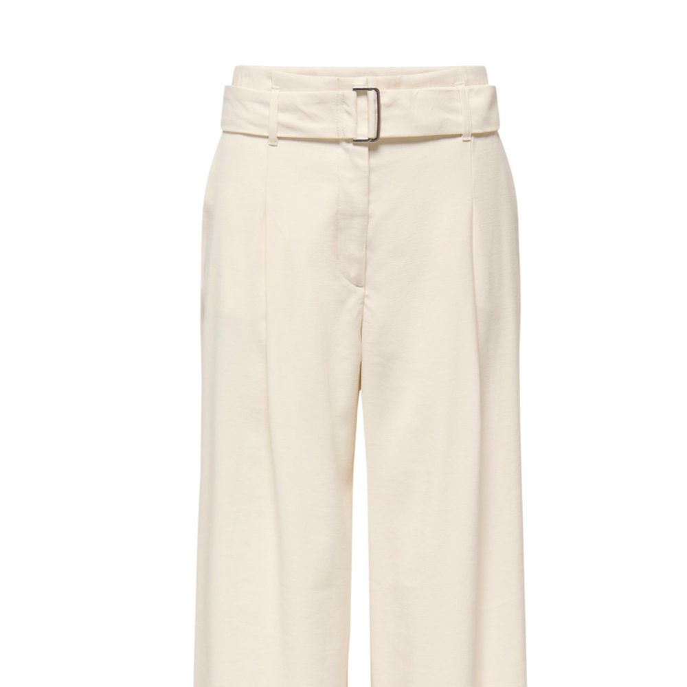 Nur cremefarbene Polyester-Anzughose