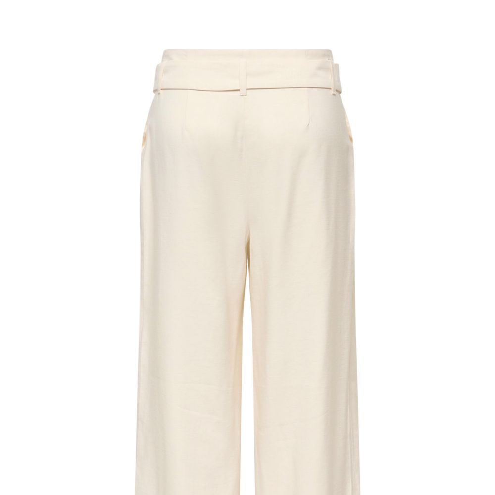 Nur cremefarbene Polyester-Anzughose