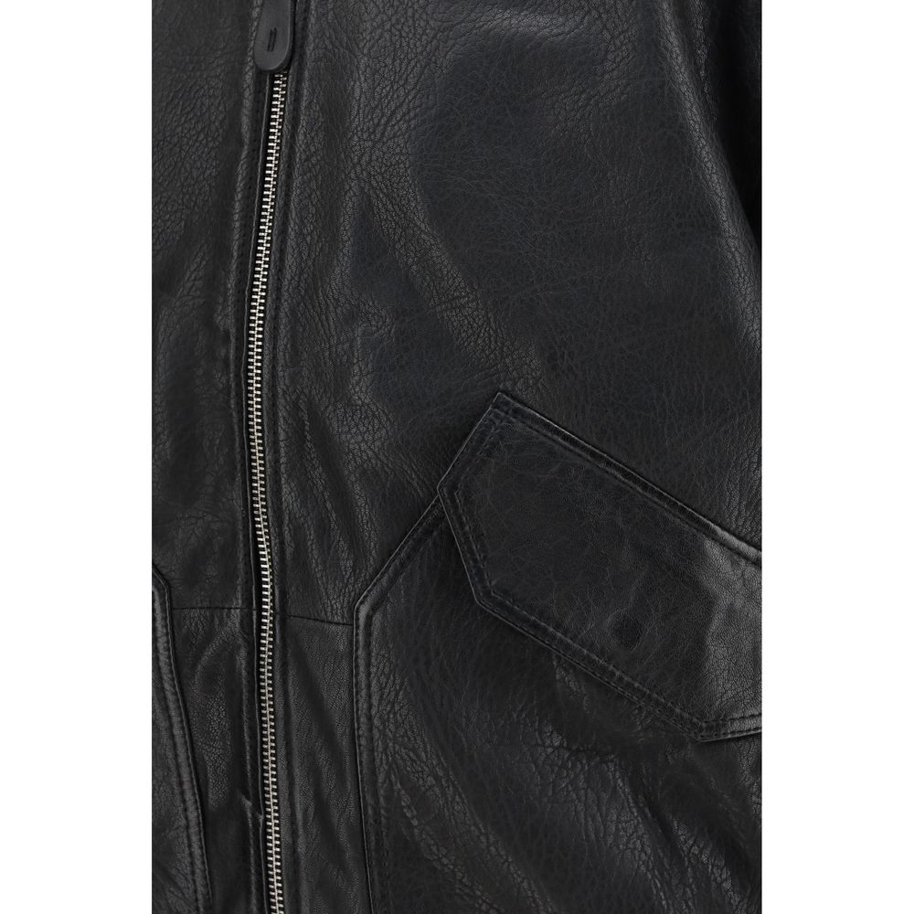 ALPHA INDUSTRIES Black Lambskin Leather Jacket