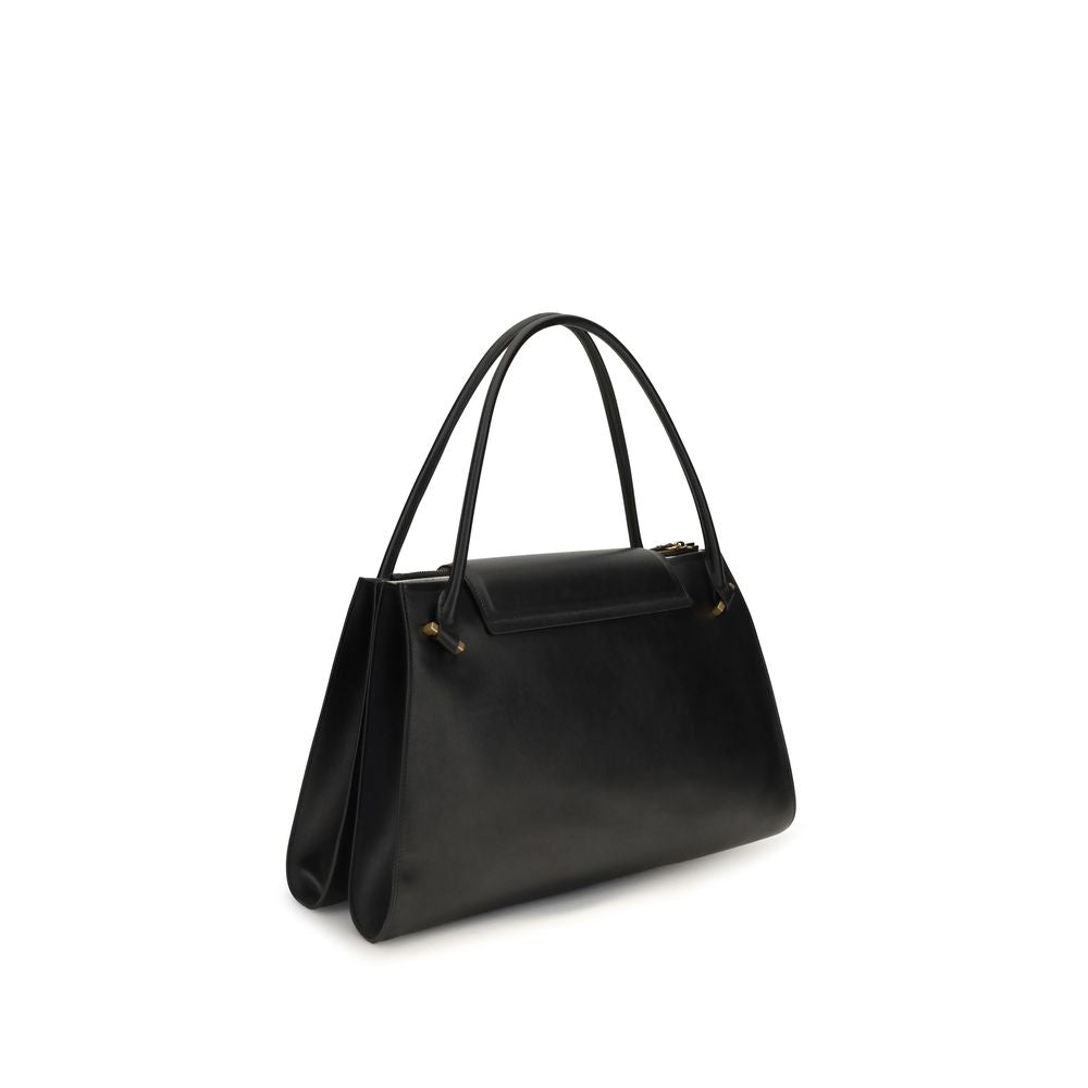 Versace Black Calf Leather Bos Taurus Shoulder Bag