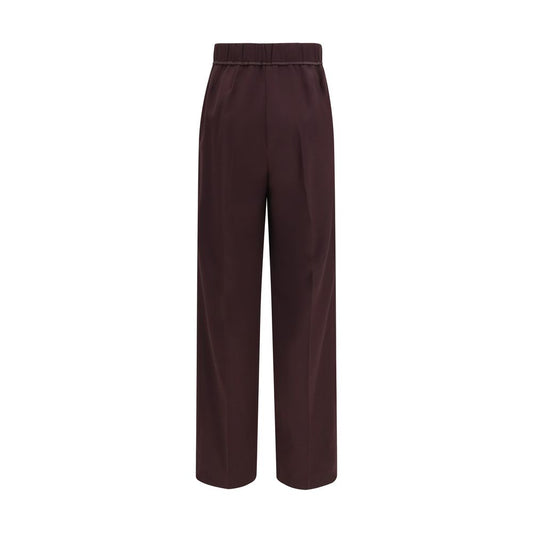 Forte_Forte Purple Polyester Casual Pants
