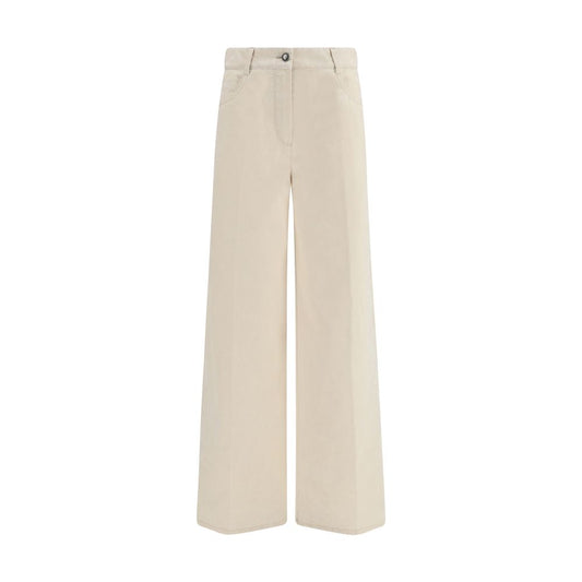 Forte_Forte White Cotton Casual Pants