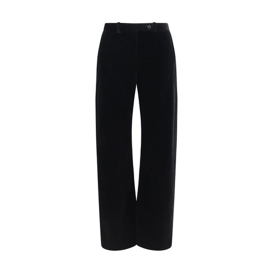 Khaite Black Viscose Casual Pants